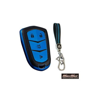 MADMAX キャデラック専用 レザー調 TYPE A 5ボタン式 TPUソフト スマートキーケース(ブルー) MM50-A09-CA03 マッドマックス 内装パーツ・用品 車 自動車