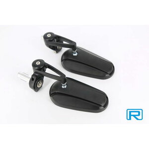 Rin Parts オーバル バーエンドミラーVer2(ブラック) 1101753 リンパーツ ミラー関連パーツ バイク 汎用