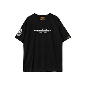 正規品／バンソン 2023春夏モデル VS23804S メッシュTシャツ（ブラック/ホワイト） サイズ：M VS23804S メーカー在庫あり VANSON カジュアルウェア バイク