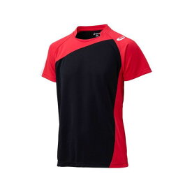 アシックス XW1321 GAMESHIRTSHS（ブラック×Vレッド） サイズ：L XW1321 メーカー在庫あり ASICS アウトドア用ウェア キャンプ