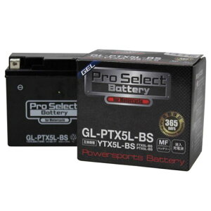 【メーカー直送】Pro Select Battery プロセレクトバッテリー GL-PTX5L-BS(YTX5L-BS 互換)(液入) PSB104 プロセレクトバッテリー バッテリー関連パーツ バイク 汎用