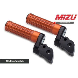 MIZU アジャスタブル レーシング パッセンジャーフットペグ ABE認可品 ブラック/オレンジ | 409SO2220017 mizu_409SO2220017 ミズ ステップ バイク F 800 GT
