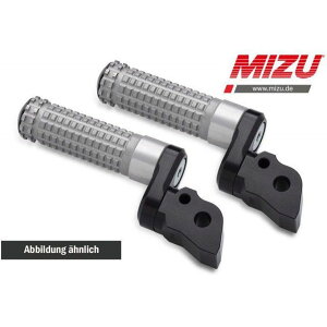 MIZU アジャスタブル レーシング パッセンジャーフットペグ ABE認可品 ブラック/シルバー | 409ST2220017 mizu_409ST2220017 ミズ ステップ バイク F 800 GT