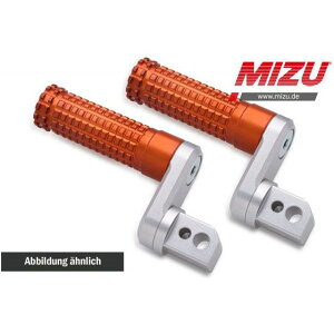 MIZU アジャスタブル レーシング パッセンジャーフットペグ ABE認可品 シルバー/オレンジ | 409TO3320017 mizu_409TO3320017 ミズ ステップ バイク F 800 GT