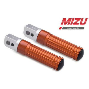 MIZU レーシング パッセンジャーフットペグ ABE認可品 シルバー/オレンジ | 409TO1120017 mizu_409TO1120017 ミズ ステップ バイク F 800 GT