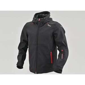 DAYTONA DJ017Eソフトシェルパーカ(ブラック/レッド) サイズ M 48628 メーカー在庫あり デイトナ ジャケット バイク