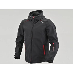 DAYTONA DJ017Eソフトシェルパーカ(ブラック/レッド) サイズ 2XL 48631 メーカー在庫あり デイトナ ジャケット バイク
