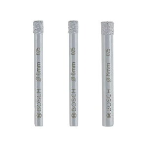 BOSCH 2607011626 3本組 Expert セラミック用 ダイヤモンドドリルビット 回転用6mm×2本・8mm×1本 2607011626 ボッシュ 電動工具 バイク 車 自動車 自転車