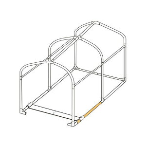 【メーカー直送】DOPPELGANGER バイクガレージ2450ブロック 交換用パイプ 土台パイプB(オレンジ) DCC625-P5 ドッペルギャンガー 車種別専用カバー バイク