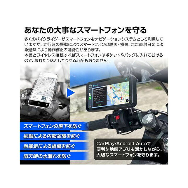 楽天市場】MAXWIN ディスプレイオーディオ搭載の6.1インチバイク用 