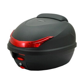 MADMAX オートバイ用 リアボックス カルボン39 バックレスト付 34L（カーボン調/ブラック、リフレクター/レッド） MM18-E39B-01R メーカー在庫あり マッドマックス ツーリング用ボックス 汎用