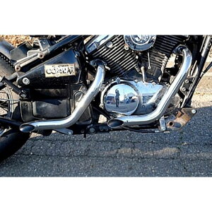 K&W ステンレス製ショートドラッグパイプマフラー P18022 部品屋K&W マフラー本体 バイク バルカン400/バルカンクラシック