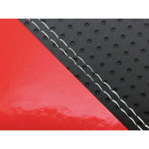 Grondement CBR1000RR(SC57) 国産シートカバー 張替 エンボス黒&エナメルレッド 仕様 透明ダブルステッチ 適合 ダブル(リア側) GH5575HC856SW0 グロンドマン シート関連パーツ バイク CBR1000RR