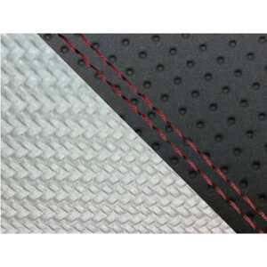 Grondement CBR1000RR(SC57) 国産シートカバー 張替 エンボス黒&カーボン銀 仕様 赤ダブルステッチ 適合 シングル(フロント側) GH5574HC817SW40 グロンドマン シート関連パーツ バイク CBR1000RR