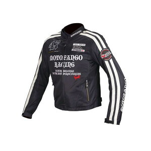 MOTOFANGO MJ-003 ダブルラインメッシュジャケット(ブラック/シルバー) サイズ M ・17-003 モトファンゴ ジャケット バイク