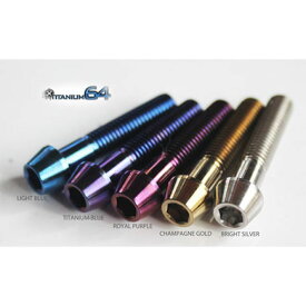 チタニウム64 テーパーキャップボルトM10×30mm P1.25 カラー：陽極酸化 ロイヤルパープル 64TP-1030C TITANIUM64 その他外装関連パーツ バイク 汎用