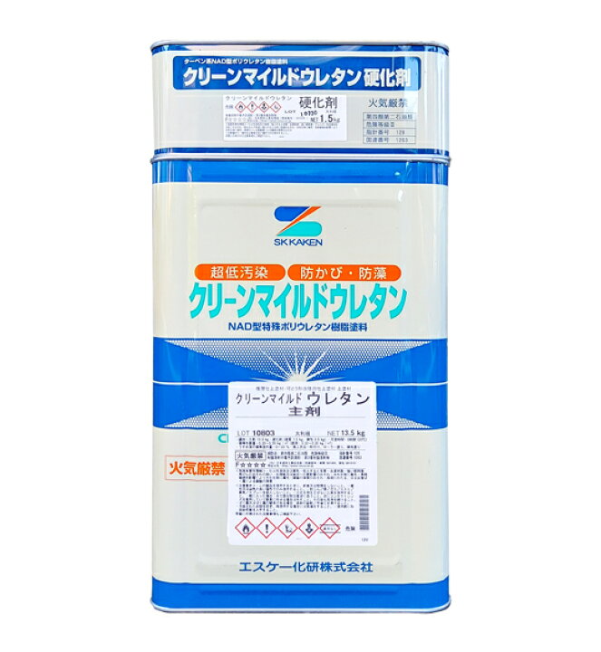 楽天市場】エスケー化研 クリーンマイルドウレタン 各ツヤ 白 15K 