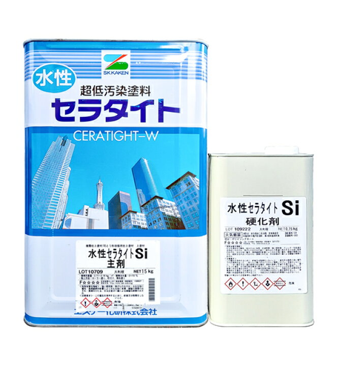 楽天市場 エスケー化研 水性セラタイトsi ツヤ有 日塗工 濃彩 15 75ks 塗料のジーブック 楽天市場店
