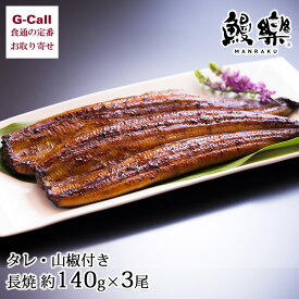 鰻楽 九州産うなぎ長焼 140g 3尾 計420g 北海道・沖縄送料別 タレ 山椒付き 国産 ギフト 鰻 まんらく 冷凍 お取り寄せ かば焼き 美味しい 蒲焼 長焼 生産者直送