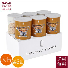 サバイバルフーズ 超 長期保存食 大缶 バラエティセット チキンカレー 3缶 クラッカー 3缶 指定日不可 送料無料 25年 備蓄食 防災 保存食 缶詰 災害用 缶切り付