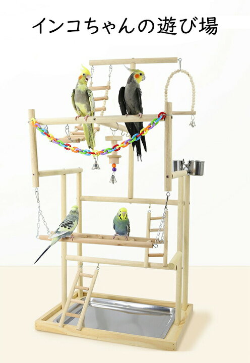 楽天市場】小鳥の遊び場 インコ 遊び場 三層 バード アスレチック 玩具 