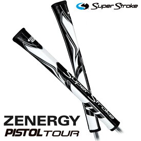 【日本正規品】 スーパーストローク ゴルフグリップ パター用 ゼナジーピストルツアー ZENERGY PISTOL TOUR パターグリップ ブラックホワイト SUPER STROKE GOLF GRIP ゴルフ用品 交換用グリップ ネコポス発送 ピストル型 ピストルグリップ 【新品】【即納】