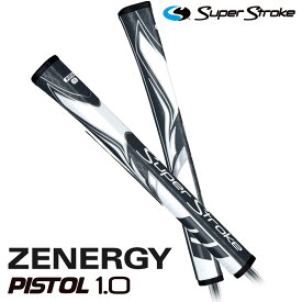 【日本正規品】 スーパーストローク ゴルフグリップ パター用 ゼナジーピストル1.0 ZENERGY PISTOL 1.0 パターグリップ グレーホワイト SUPER STROKE GOLF GRIP ゴルフ用品 交換用グリップ ネコポス発送 ピストル型 ピストルグリップ 【新品】【即納】