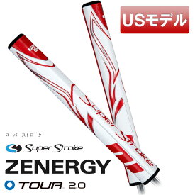 【USモデル】 スーパーストローク ゴルフグリップ パター用 ゼナジー ツアー2.0 ZENERGY TOUR 2.0 パターグリップ ホワイトレッド SUPER STROKE GOLF GRIP ゴルフ用品 交換用グリップ ネコポス発送 【新品】【即納】