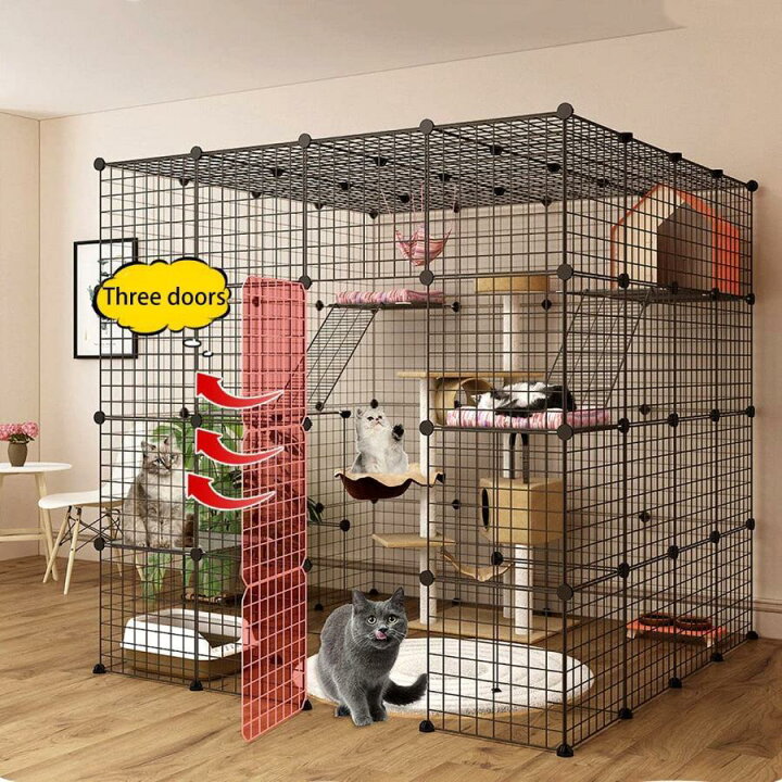 楽天市場】猫用ケージ フェレット 屋内 ベビーサークル、猫犬小屋 金属 