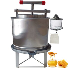 蜂蜜 絞り器 圧搾機 絞り機 蜂蜜分離器 はちみつ絞り器 ハチミツしぼりき 手動 脱水機 蜂蜜圧縮機 ステンレス 養蜂器具 圧縮製蝋器 はちみつ/みしん/ハチミツ/蜜