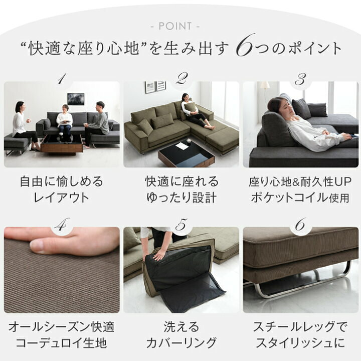楽天市場】洗える カバーリング ソファ コーデュロイ 左右変換OK 