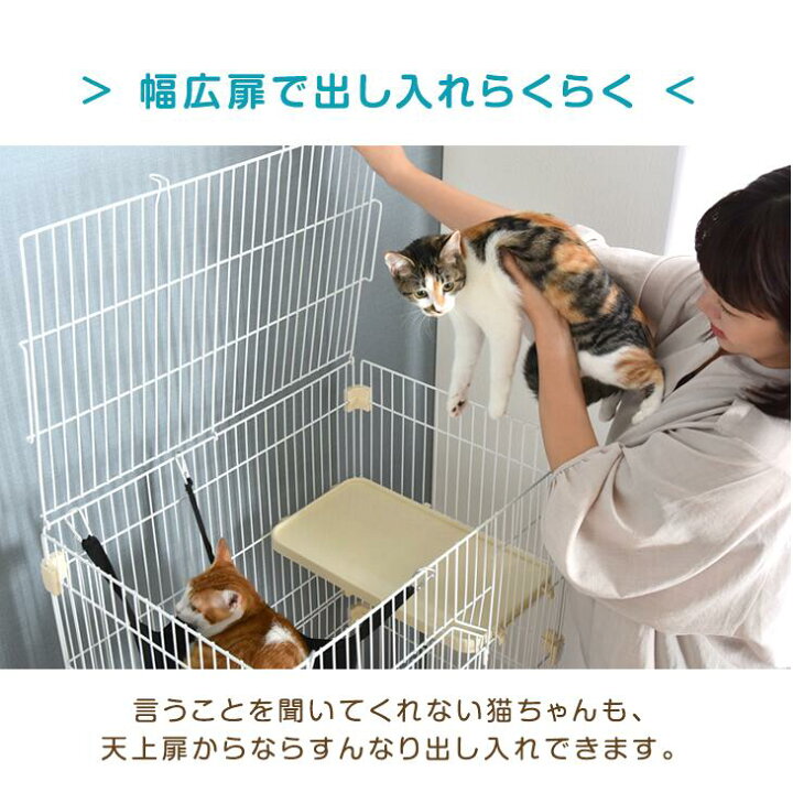 楽天市場】コンパクト キャットケージ 幅69/高さ153cm ハンモック付 3 