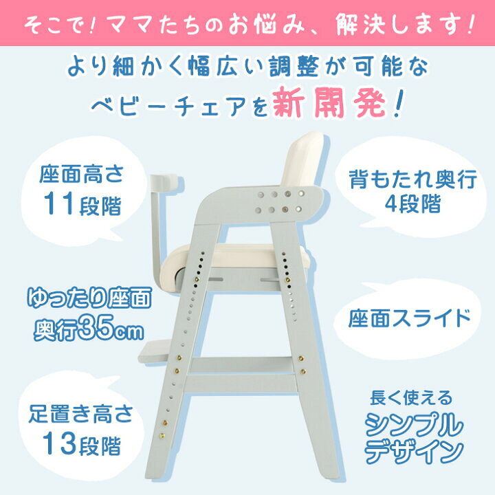 楽天市場】ベビーチェア ハイチェア 【現役ママが考えた】柔らか 
