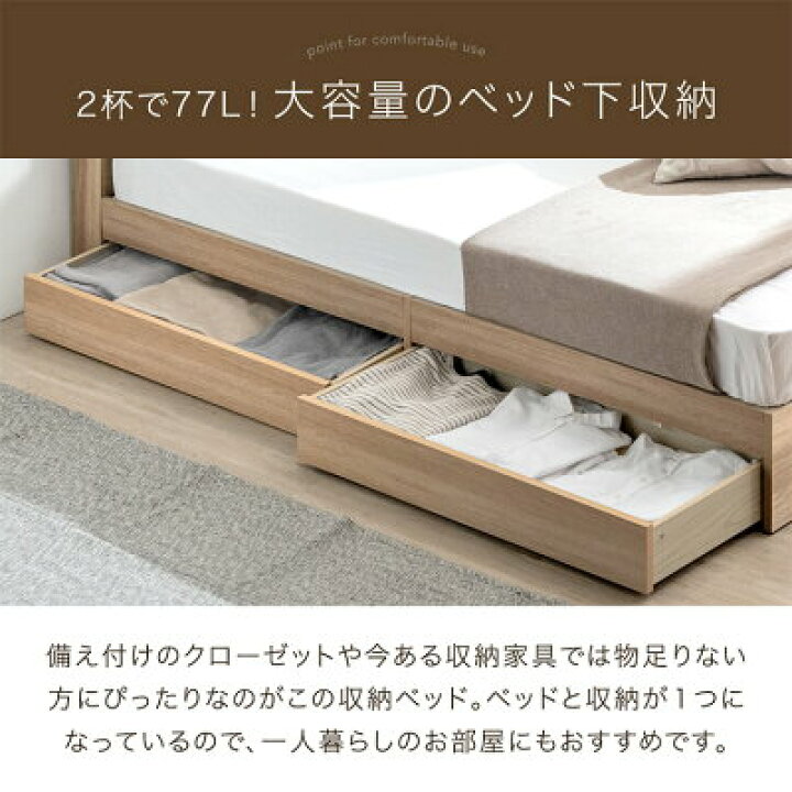 楽天市場】【マットレス付きお得セット】 ベッド マットレス付き 収納 
