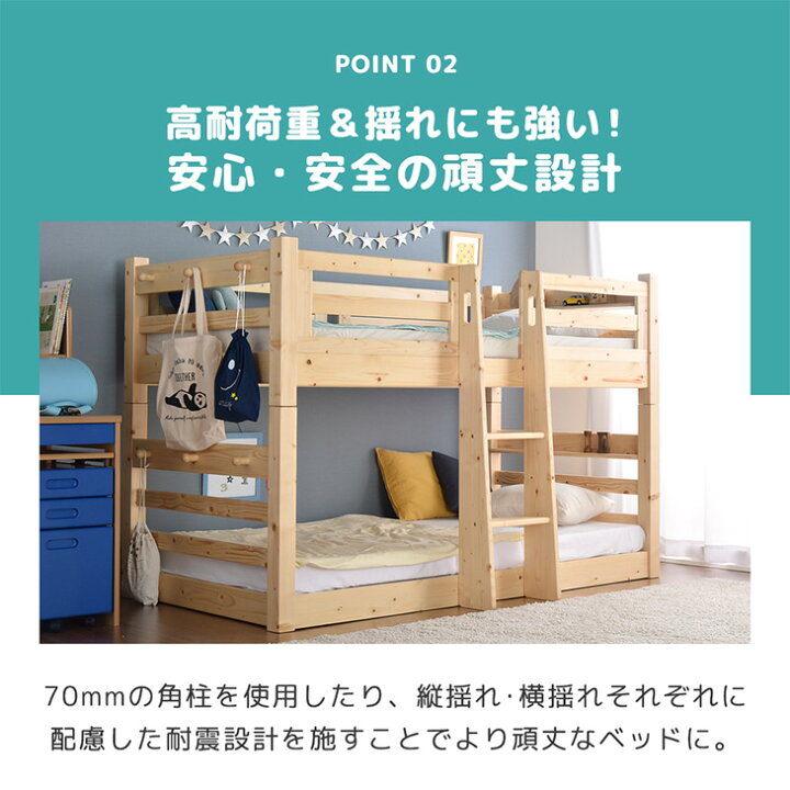 楽天市場】RENEW 【現役ママが考えた】 下段高さ4段調節 二段ベッド 耐 