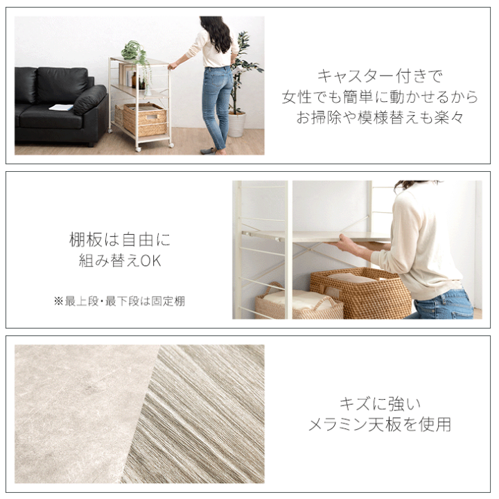 楽天市場】□正午~5％引クーポン□ 選べるキャスター付 スチールラック