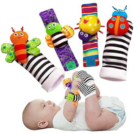 赤ちゃんの男の子または女の子のための赤ちゃんの幼児のガラガラソックスのおもちゃ、手首のガラガラと足のファインダー-新しい赤ちゃんのギフトの幼児のおもちゃ