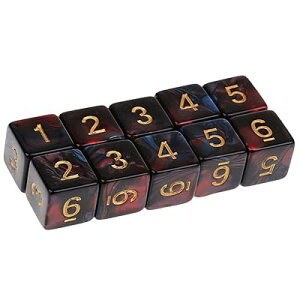 10 ʑ̃_CX D6TCR 6ʃ_CX16mm Dungeons and Dragons DND TRPG MTGTCRȂǃe[uQ[p (bh u[)