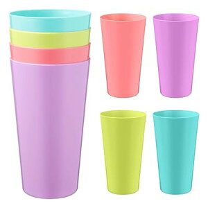 �v���X�`�b�N�R�b�v 500ML 4�F 8�Z�b�g �R�b�v �v���X�`�b�N�� �ϔM �v���J�b�v ��e�� �W���[�X�J�b�v �����J�b�v �W�Ȃ� �ė��p�\ �����p �p�[�e�B�[�p �ƒ�p�J�b�v