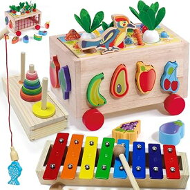 木のおもちゃ 多機能 車おもちゃ 木製 子供 モンテッソーリ 知育玩具 男の子 女の子 誕生日のプレゼント 早期開発 指先訓練 形合わせ クティビティキューブ