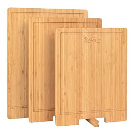 まないた 天然竹製 スタンド付き カッティングボード ピザ キッチンボード 丸いまな板 抗菌 (方形, 34*26cm)