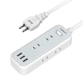 電源タップ usb コンセント 延長コード 2m たこあしコンセント テーブルタップ タコ足配線 OAタップ 6個AC差込口 3つUSBポート 180°スイングプラグ 一括スイッチ付き 壁掛け/卓上に