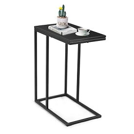 サイドテーブル 黒 ブラック ソファサイド ベッドサイドテーブル テーブル ナイトテーブル ミニテーブル 幅48x奥行28x高さ58.5cm