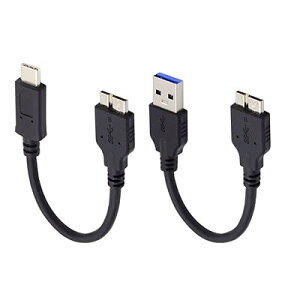 CY Micro B�P�[�u�� USB 3.0 Type A & USB 3.1 Type C �I�X - Micro B �I�X �P�[�u�� �f�B�X�N SSD �f�[�^�P�[�u�� 15cm 2�Z�b�g