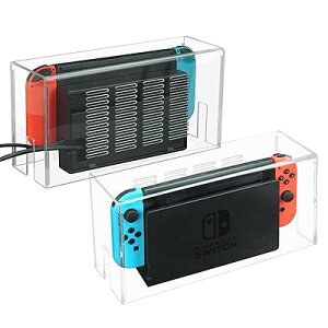 Switch ドック カバー 防じんケース 通気口 ゲーム中使用可能 スイッチ 有機el ドック用防塵カバー 透明アクリル おしゃれ 自宅 ディスプレイ 飾り用 使いやすい 耐衝撃 全面保護 汚れ防止 防