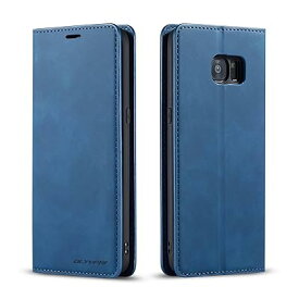 Samsung Galaxy S7 Edge ケース ギャラクシー S7 エッジ ケース 手帳型 高級PUレザー TPU カード収納 スタンド機能 内蔵マグネット 耐衝撃 耐摩擦 上品 全面保護 人気 おしゃれ 財布型 カバー - ブルー