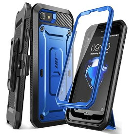 iPhone SE3(第3世代) 2022 SE(第2世代) /iPhone8 /iPhone7 ケース 対応 2020 新しいカバー 液晶保護フィルム と腰かけクリップ付き 米国軍事規格取得 耐衝撃 防塵 二重保護 UBProシリーズ ブルー