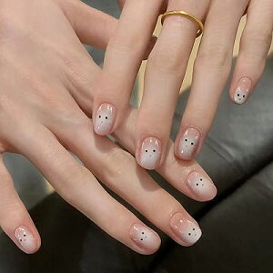 ネイルチップ 付け爪 ネイルチップ ショート ピンク 猫 24枚セット 両面テープ付き つけ爪 ネイルチップ シール 強力 ネイルアイテム 簡単に貼る 耐久 可愛い 元気 おしゃれ レディース ビュ