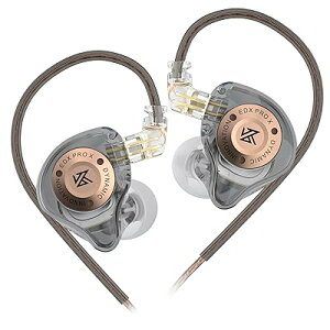 KZ EDX Pro X 1DD �C�����j ���� �C���z�� 10mm�A�b�v�O���[�h�_�C�i�~�b�N�h���C�o�[ ���P�[�u���\ �C���C���[ �w�b�h�t�H�� �L�� Wired Earphones 2pin (�}�C�N����, �O���[)