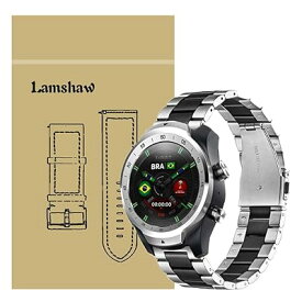 Ticwatch Pro バンド, ステンレス メタル ベルト 交換バンド 対応 Ticwatch Pro スマートウォッチ 腕時計 (シルバーブラック)